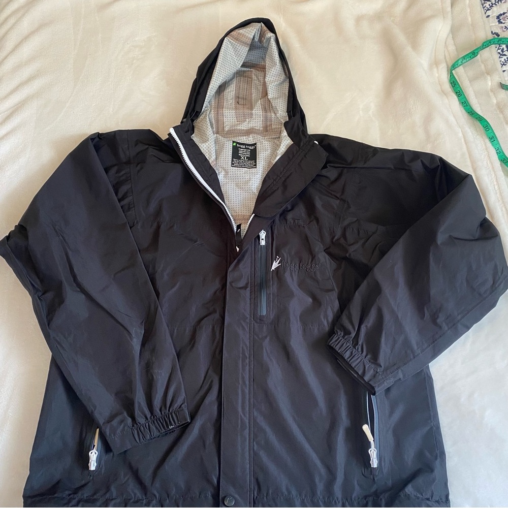 Men's Black Hooded Raincoat